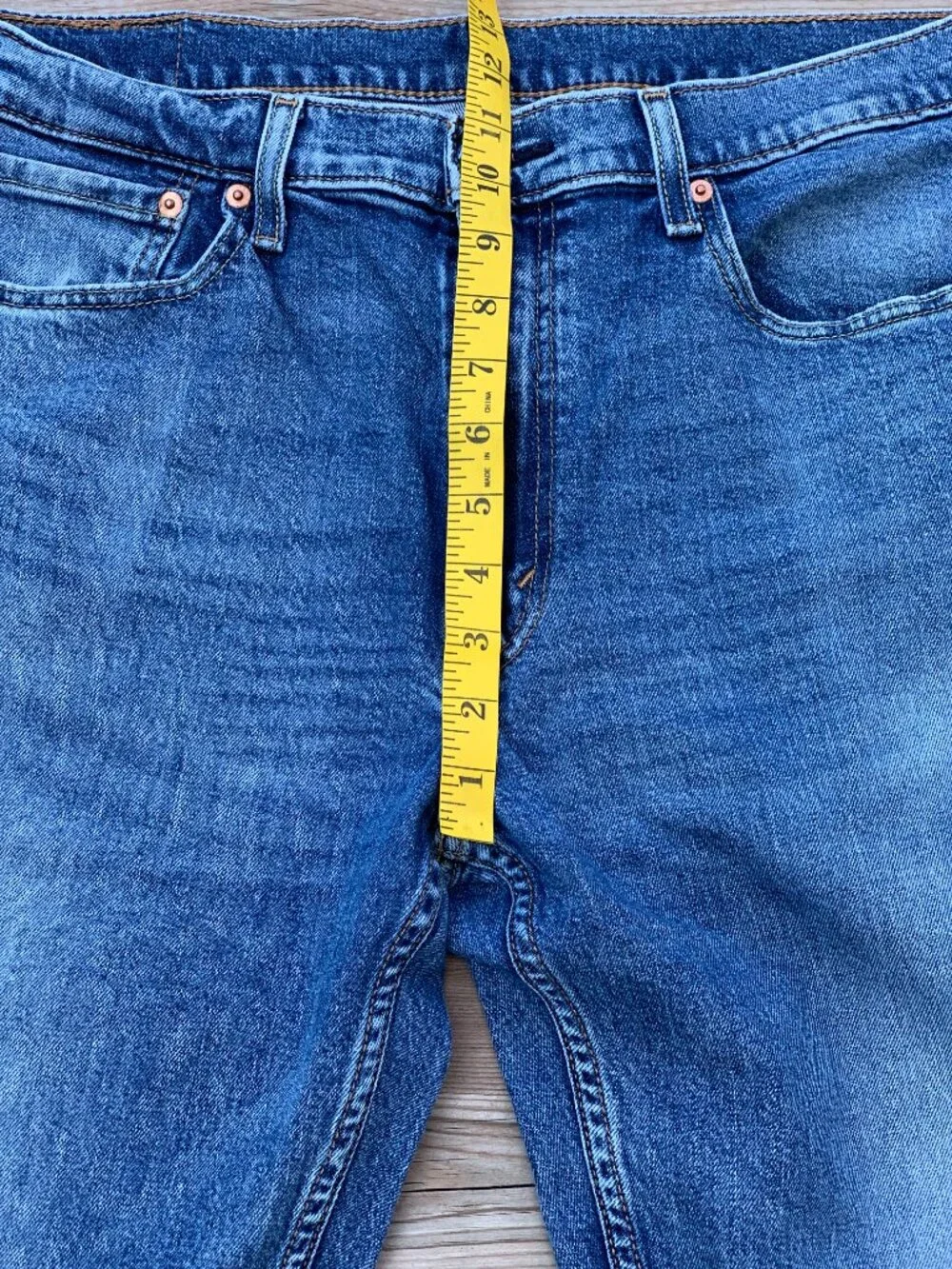 Levi's 514 Jeans Men 36x32 Blue Faded Distressed Denim Straight Leg Casual Pants